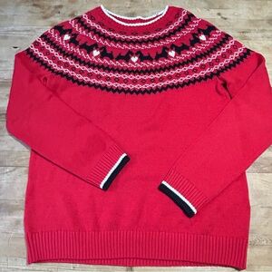 Scottie Dog Fair Isle Nordic Sweater Medium